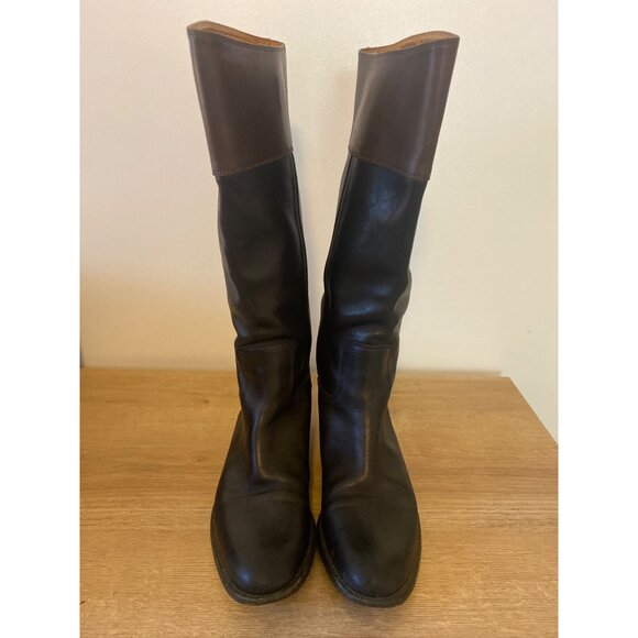 Gucci Women's Black & Brown Leather Riding Boots Size 7.5B - Picture 2 of 9